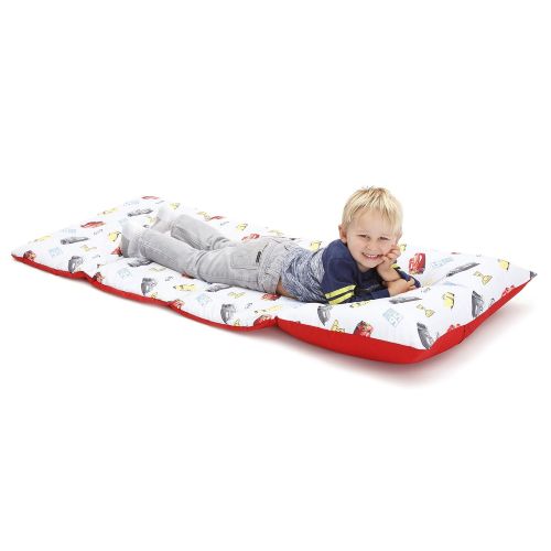 디즈니 Disney Cars Padded Toddler Easy Fold Nap Mat With Attached Pillow Case - Navy,Red