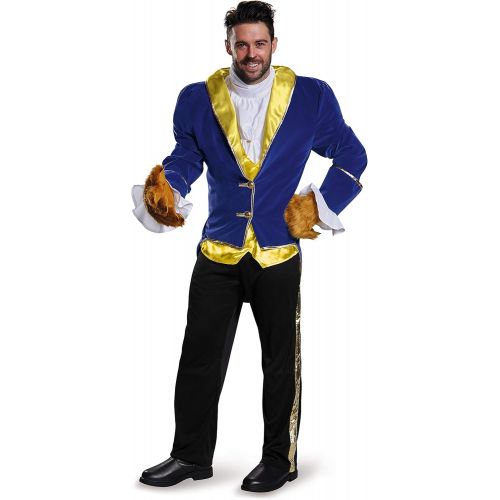 디즈니 Disney Disguise Mens Beauty and The Beast Prestige Costume, Blue, X-Large