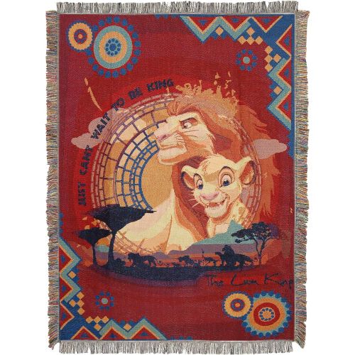 디즈니 Disneys The Lion King, To Be King Woven Tapestry Throw Blanket, 48 x 60, Multi Color