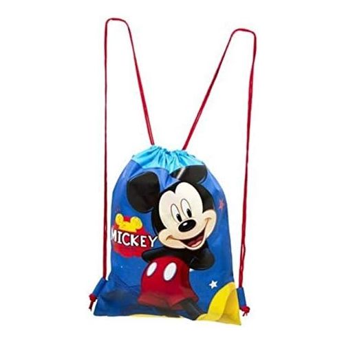 디즈니 Disney Mickey and Minnie Mouse Drawstring Backpacks Plus Lanyards with Detachable Coin Purse and Autograph Books (Set of 6) (Pink Blue)