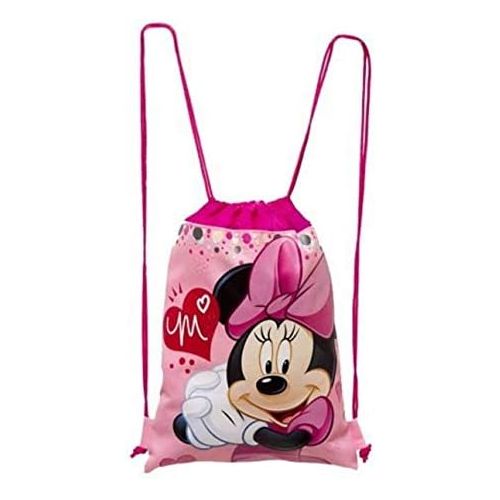 디즈니 Disney Mickey and Minnie Mouse Drawstring Backpacks Plus Lanyards with Detachable Coin Purse and Autograph Books (Set of 6) (Pink Blue)