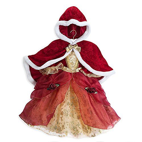 디즈니 Disney Store Princess Belle Deluxe Holiday Costume Dress w/Cape Size XS 4 (4T)