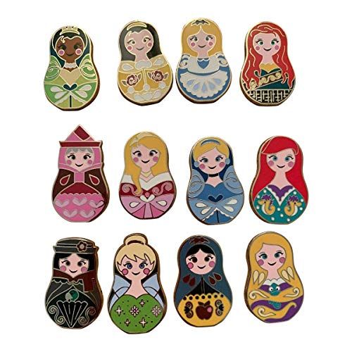 디즈니 Disney Nesting Dolls 5 Pin Collectible Packs NEW, Multicolor, Small