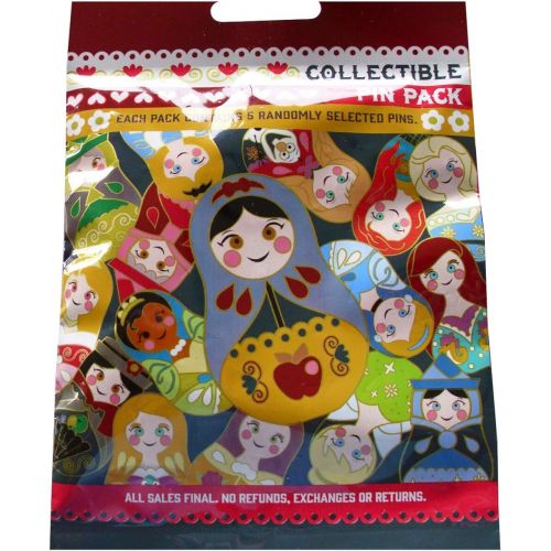 디즈니 Disney Nesting Dolls 5 Pin Collectible Packs NEW, Multicolor, Small