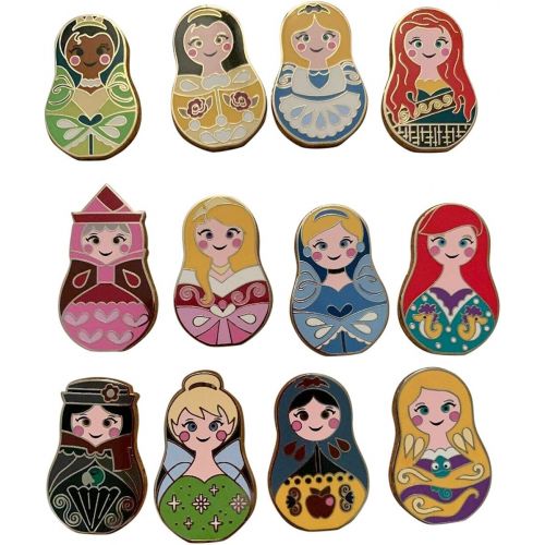 디즈니 Disney Nesting Dolls 5 Pin Collectible Packs NEW, Multicolor, Small