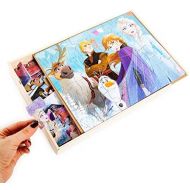 Disney Frozen 2 5 Wood Jigsaw Puzzles in Wood Storage Box