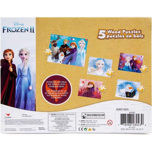 디즈니 Disney Frozen 2 5 Wood Jigsaw Puzzles in Wood Storage Box