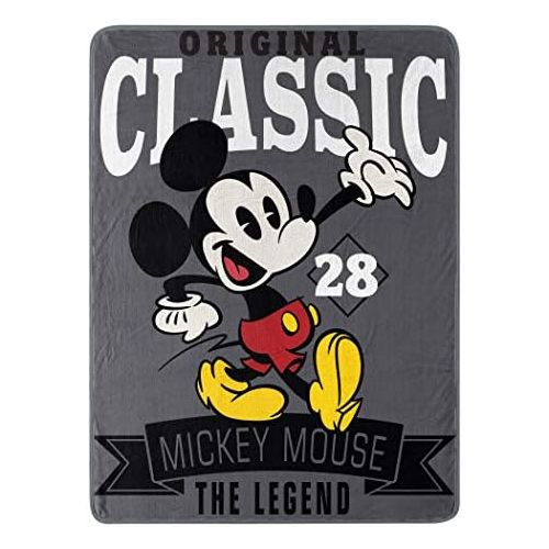 디즈니 Disneys Mickey Mouse, A Classic Micro Raschel Throw Blanket, 46 x 60, Multi Color