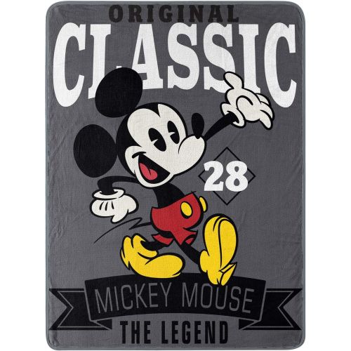 디즈니 Disneys Mickey Mouse, A Classic Micro Raschel Throw Blanket, 46 x 60, Multi Color