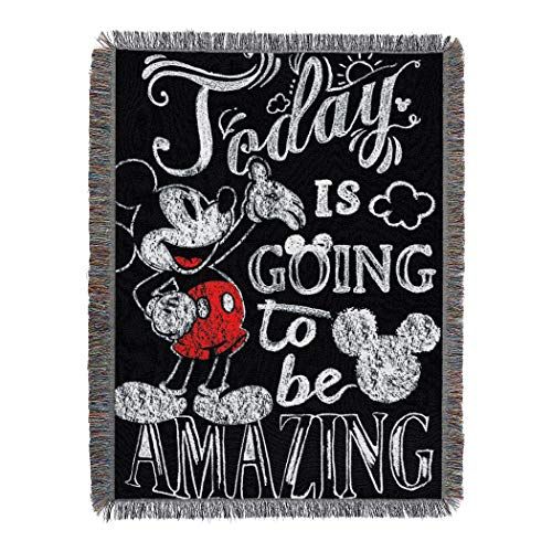 디즈니 Disneys Mickey Mouse, Amazing Day Woven Tapestry Throw Blanket, 48 x 60, Multi Color