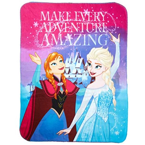 디즈니 Disney Frozen Fleece Throw Blanket Soft and Warm (Amazing Adventure), One Size, Multi