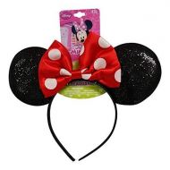 UPD Genuine Minnie Mouse Sparkled Ear Shaped Headband with Red Bow Disney Official Licensed (1 Piece)