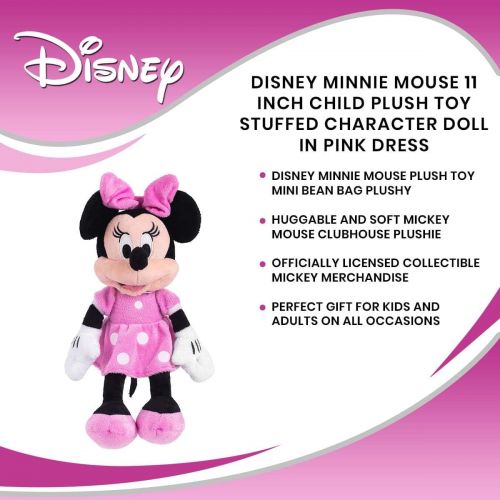 디즈니 Minnie 10776 Disney Pink 11 Beans Plush, Multi, 6