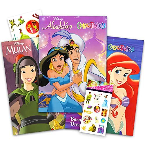 디즈니 Disney Princess Coloring and Activity Book Super Set 3 Books with Stickers (Party Set) (Disney Princess)