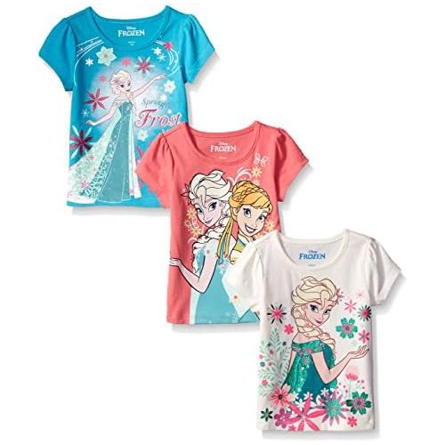 디즈니 Disney Girls 3 Pack Frozen T Shirts