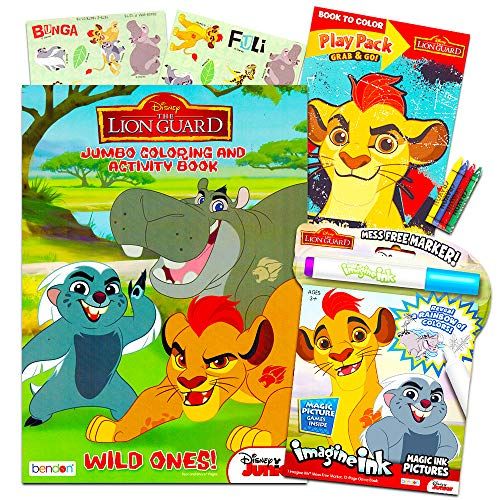 디즈니 Disney Junior Lion Guard Coloring and Activity Book Set Lion Guard Imagine Ink Book, Jumbo Coloring Book and Play Pack with Stickers (Party Supplies Pack)