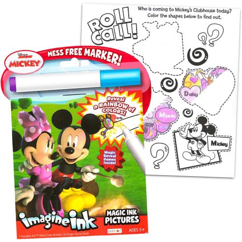 디즈니 Disney Minnie Mouse and Mickey Mouse Imagine Ink Book Super Set (Bundle Includes Over 100 Stickers and Mess Free Marker)