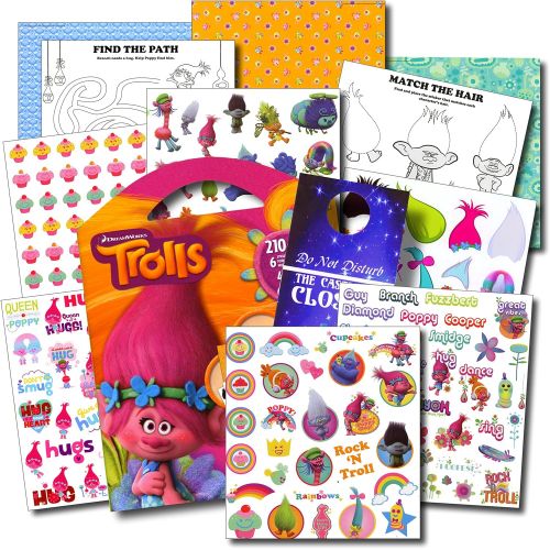 디즈니 Disney Studios Trolls Stickers Travel Activity Set Bundle with Stickers, Activities, and Specialty Door Hanger