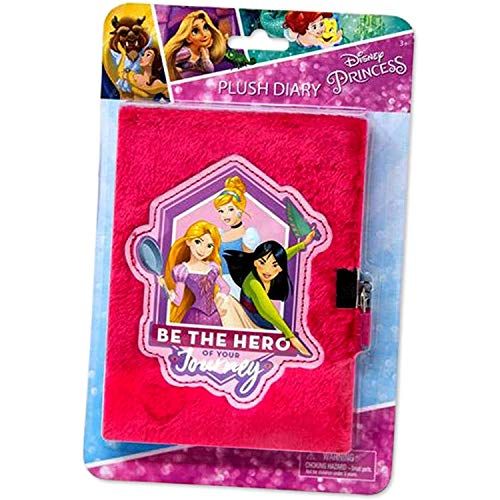 디즈니 Disney Princess or Minnie Mouse Plush Secret Diary with Lock for Girls(+3 Years) (Disney Princess)