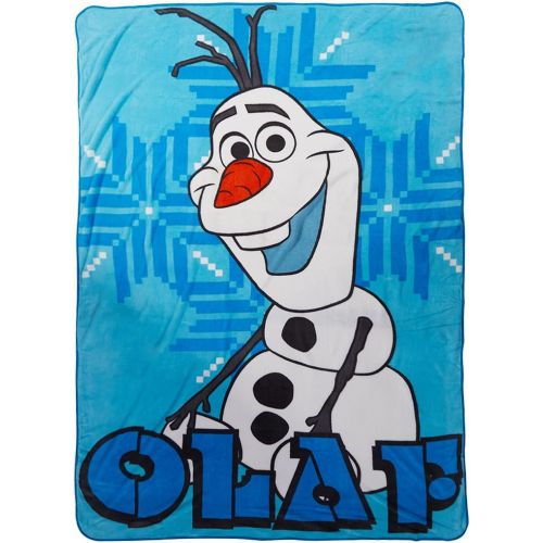 디즈니 Disney Frozen Disney 90inx62in Frozen Olaf Micro Raschel Blanket Blue