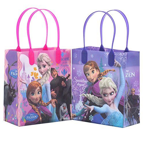 디즈니 Disney Frozen Elegant and Premium Quality Party Favor Reusable Goodie Small Gift Bags 12 (12 Bags)