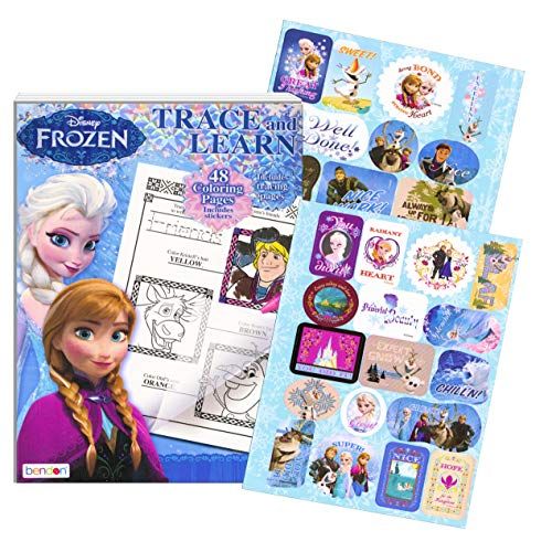 디즈니 Disney Frozen Coloring Book ~ Trace and Learn Activity Book with Stickers