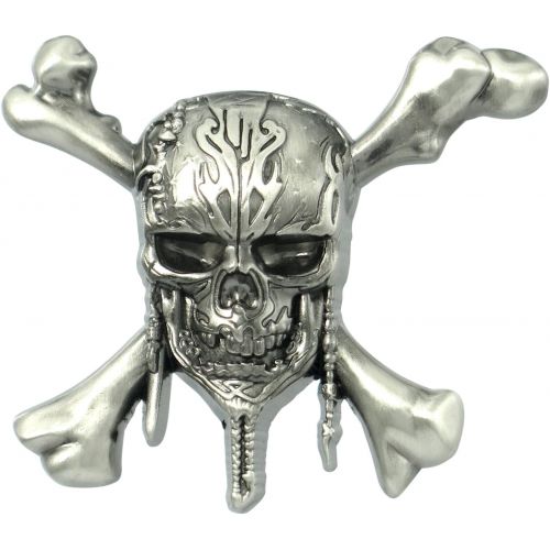 디즈니 Disney Pirates of The Caribbean Skull Logo Pin Novelty,Multi colored,1