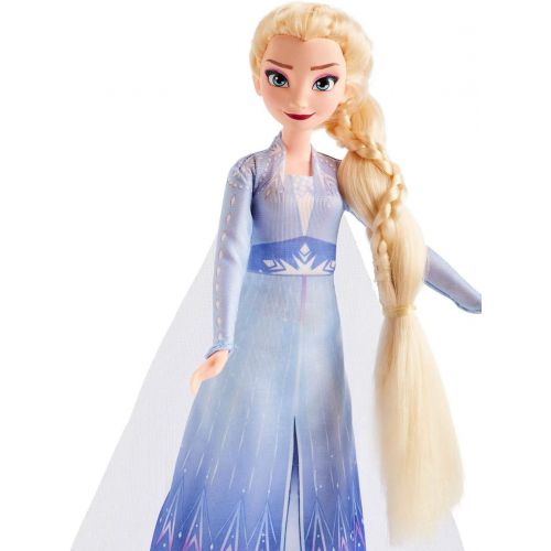 디즈니 Disney Frozen E7002AS00 II Sister Styles Elsa Fashion Doll with Extra Long Blonde Hair, Braiding Tool & Hair Clips Toy for Kids Ages 5 & Up, Brown/a