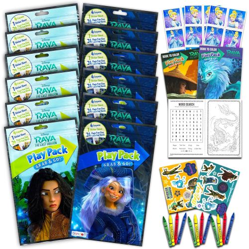 디즈니 Disney Studio Disney Raya and The Last Dragon Party Favors Bundle Set ~ 12 Pack Mini Disney Raya Coloring Books with Stickers! (Disney Raya Party Supplies)