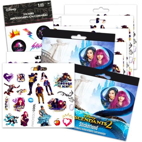 디즈니 Disney Descendants Stickers Party Pack 240 Descendants Stickers Bundled With Bonus Tattoos (12 Sticker Sheets, Descendants Party Supplies)