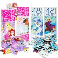 Disney Studio Disney Princess Puzzle Set Princess Party Favors 4 Pack Princess Jigsaw Puzzle 48 Pc and 24 Pc with Cinderella Stickers Disney Princess Games for Kids (Princess Party Supplies Bu