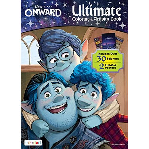 디즈니 Disney Pixars Onward 48 Page Coloring and Activity Poster Book 46653 Bendon