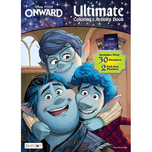 디즈니 Disney Pixars Onward 48 Page Coloring and Activity Poster Book 46653 Bendon