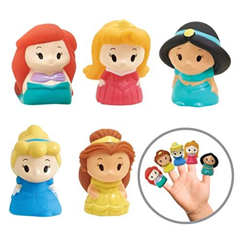 디즈니 Disney Princess Finger Puppets, 5 Pc. Party Favors, Educational, Bath Toys, Story Time, Easter Basket, Playtime