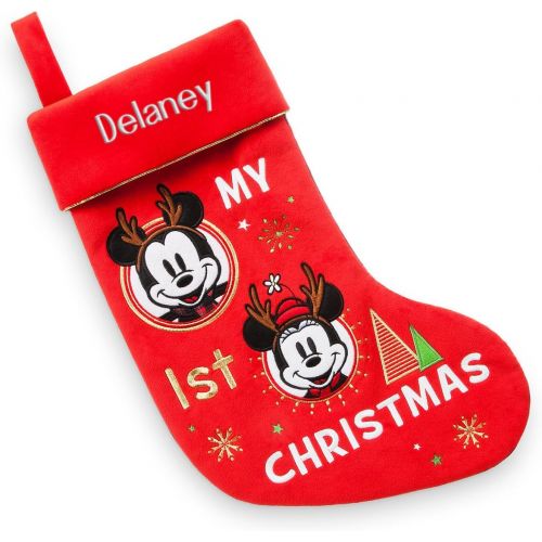 디즈니 Disney Store Minnie Mickey Mouse Holiday My First Christmas Stocking 2017