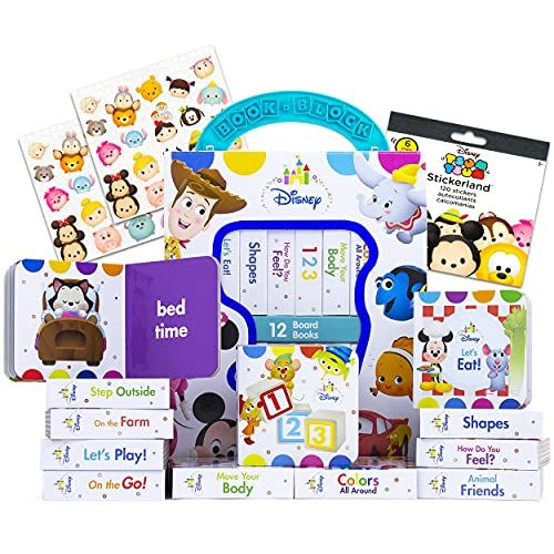 디즈니 Disney Studio Disney Board Book Bundle 12 Disney Baby Books Disney Book Set for Toddlers, Kids with 120 Tsum Tsum Stickers (Disney Learning Books)