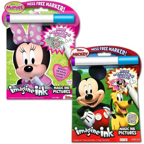 디즈니 Disney Minnie and Mickey Mouse Imagine Ink Book Bundle with over 100 Stickers and Mess Free Marker