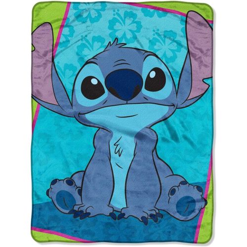 디즈니 Disneys Lilo & Stitch, Bad But Cute Micro Raschel Throw Blanket, 46 x 60, Multi Color