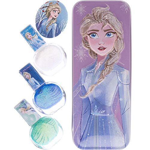 디즈니 Townley Girl Disney Frozen 2 Princess Elsa Purse with 3 Pack Nail Polish Set