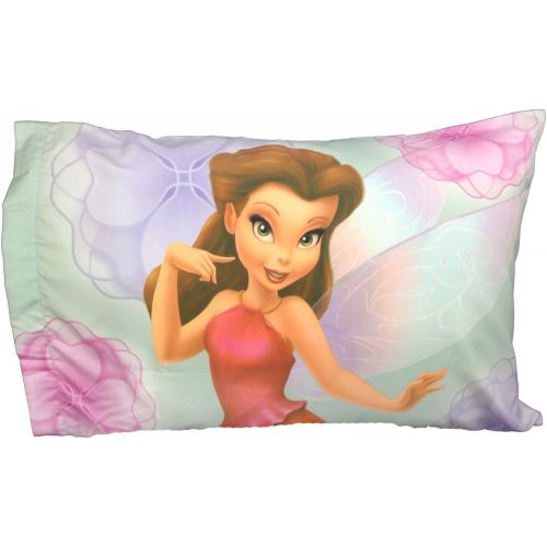 디즈니 Disney Fairies Floral Frolic Reversible Standard Size Pillowcase