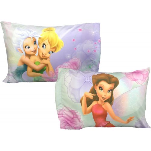 디즈니 Disney Fairies Floral Frolic Reversible Standard Size Pillowcase