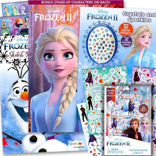 디즈니 Disney Studios Disney Frozen and Frozen 2 Coloring and Stickers Activity Books Set