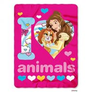 Disneys Princesses Palace Pets, I Love Animals Fleece Throw Blanket, 45 x 60, Multi Color