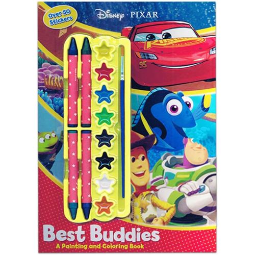 디즈니 Disney Pixar Toy Story Coloring and Activity Book Super Set Pack of 3 Books with Paint, Crayons, and Over 1000 Stickers Featuring Toy Story, Incredibles, Finding Nemo and More (T