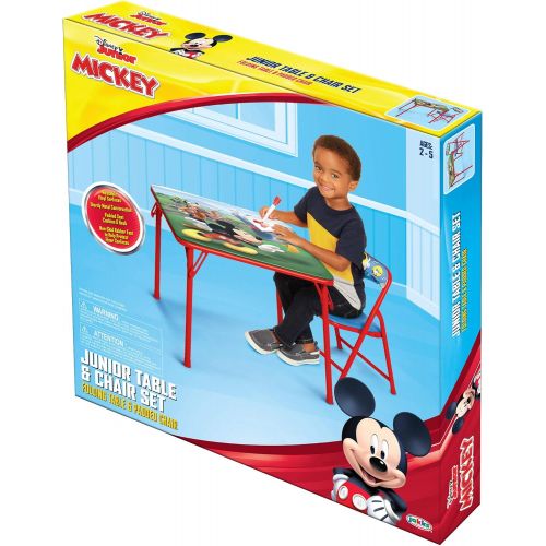 디즈니 Disney Junior 45704 Mickey Kids Table & Chair Set, Junior Table for Toddlers Ages 2 5 Years ,20 x 20