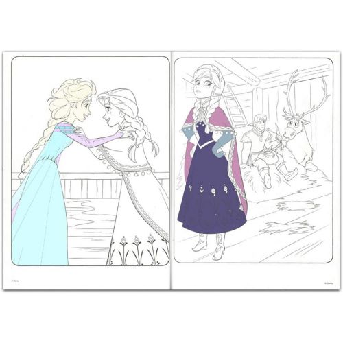 디즈니 Disney Frozen Coloring Book Super Set 3 Deluxe Frozen Coloring Books with Frozen Stickers and Extras (Super Set)