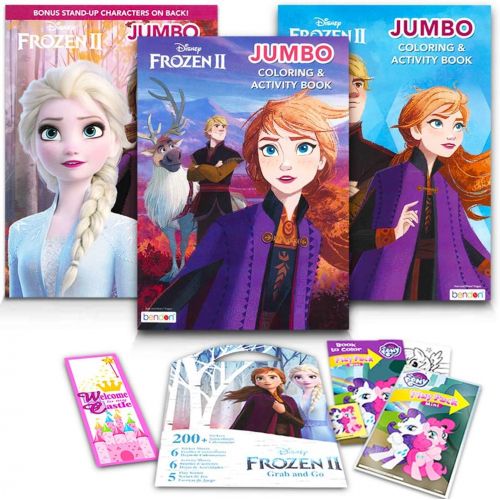 디즈니 Disney Frozen Coloring Book Super Set 3 Deluxe Frozen Coloring Books with Frozen Stickers and Extras (Super Set)