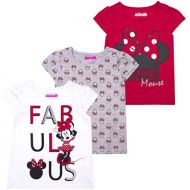 Disney Girls 3 Pack T Shirts: Wide Variety Includes Minnie, Frozen, Princess, Moana