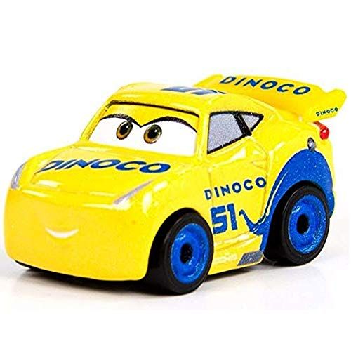 디즈니 Disney Pixar Cars Metal Mini Racers ~ Dinoco Cruz ~ FMV85 ~ Blue and Yellow Color Scheme Die Cast Vehicle