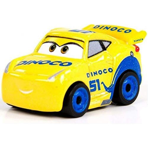 디즈니 Disney Pixar Cars Metal Mini Racers ~ Dinoco Cruz ~ FMV85 ~ Blue and Yellow Color Scheme Die Cast Vehicle